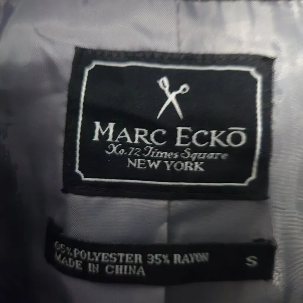 Marc Ecko Unique Pin Stripe Patchwork Black Blazer Sports Coat, S